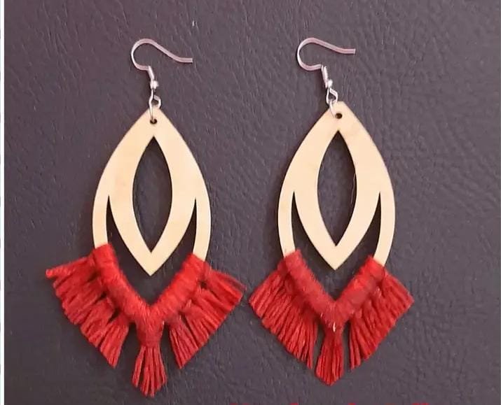 Crochet Earrings in Leaf Shape