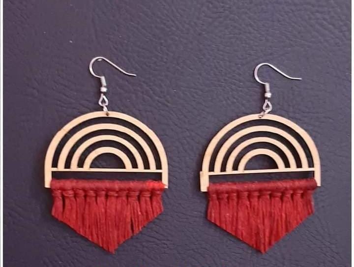 Crochet Earring in distinctive shape